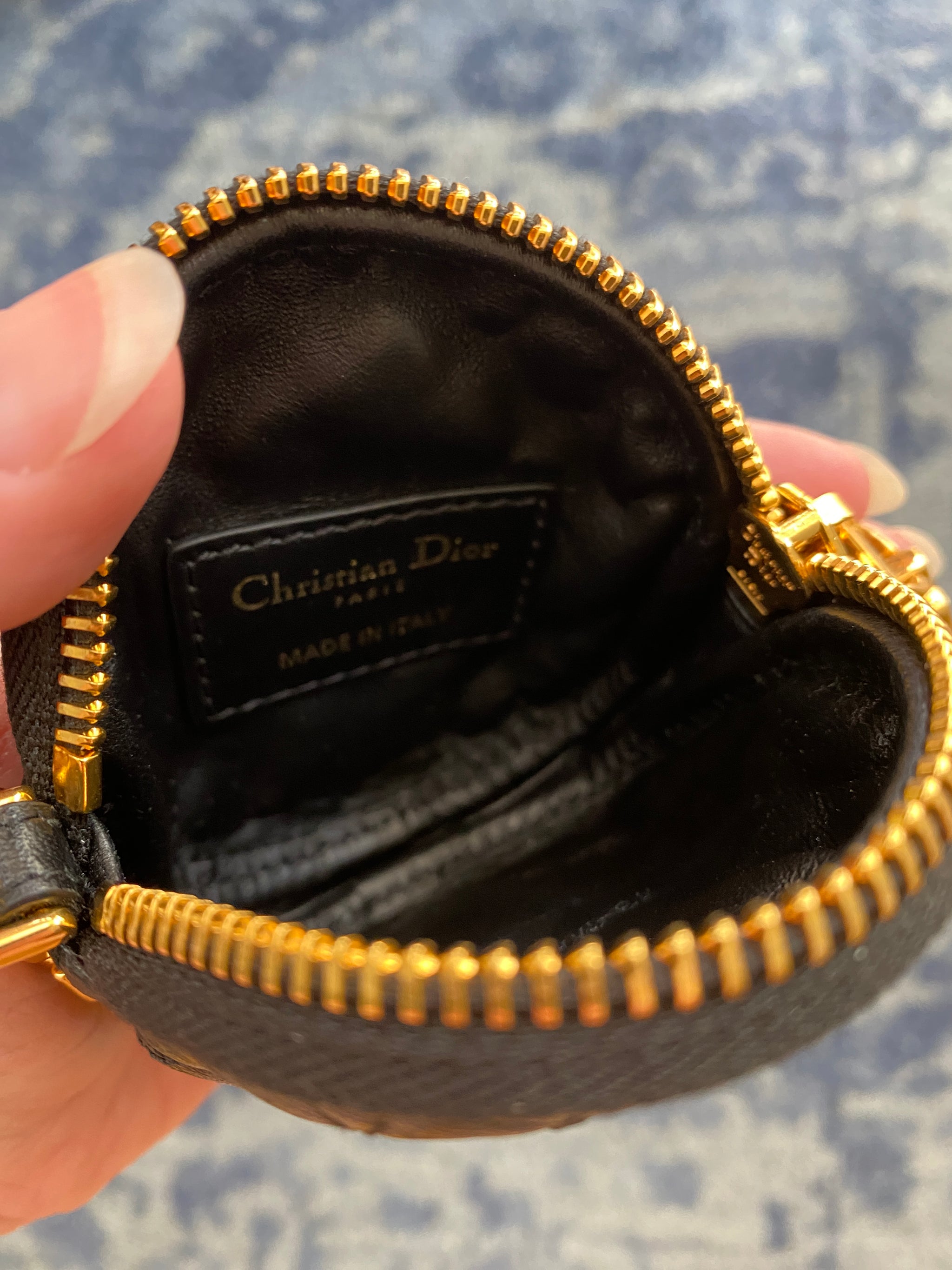 100% Authentic Black Leather Dior Mini Cannage Round Caro Bag