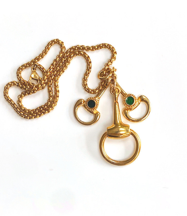 Vintage Necklace Gucci Horsebit Necklace Gold Gucci Horsebit Charm