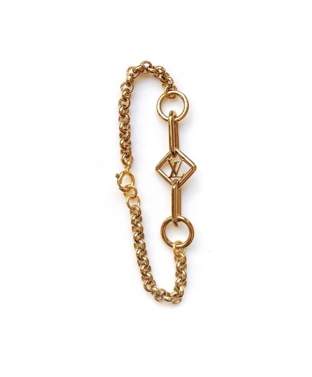 Medium Vintage Gold Repurposed Louis Vuitton Charm Bracelet – Old