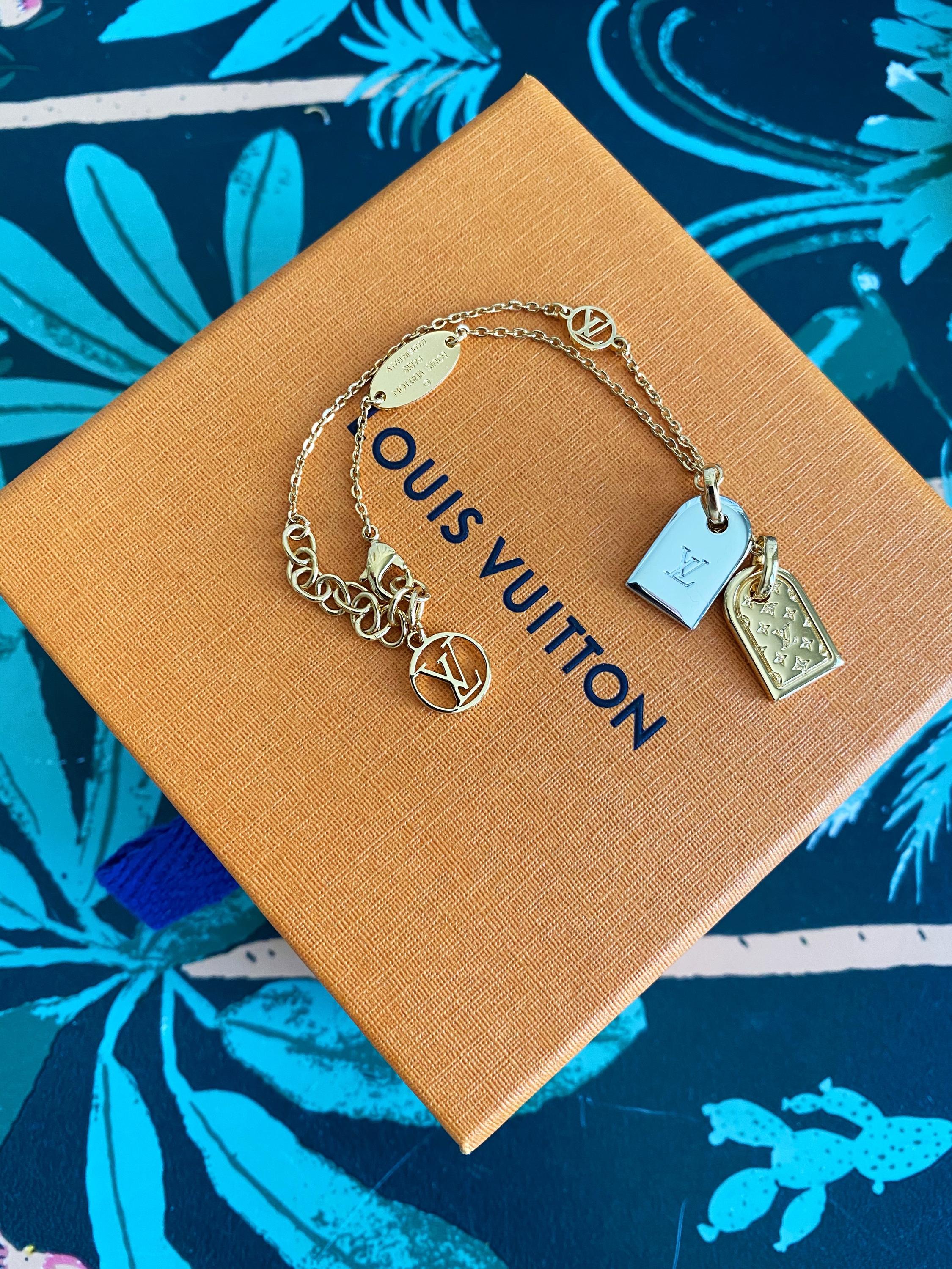 Louis Vuitton Blooming Supple Gold Tone Charm Bracelet Louis Vuitton