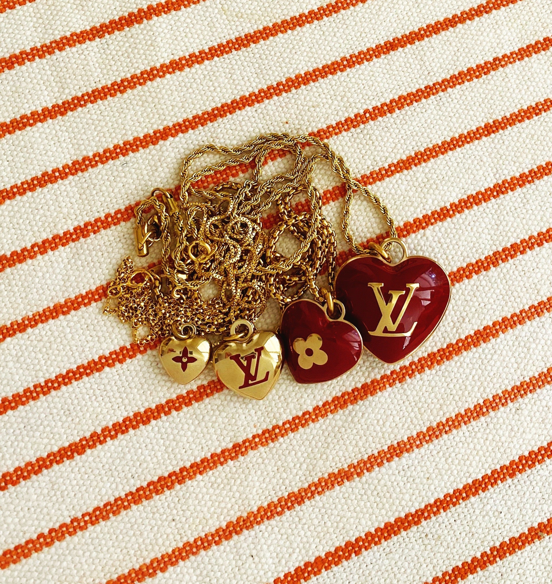 red and gold louis vuittons