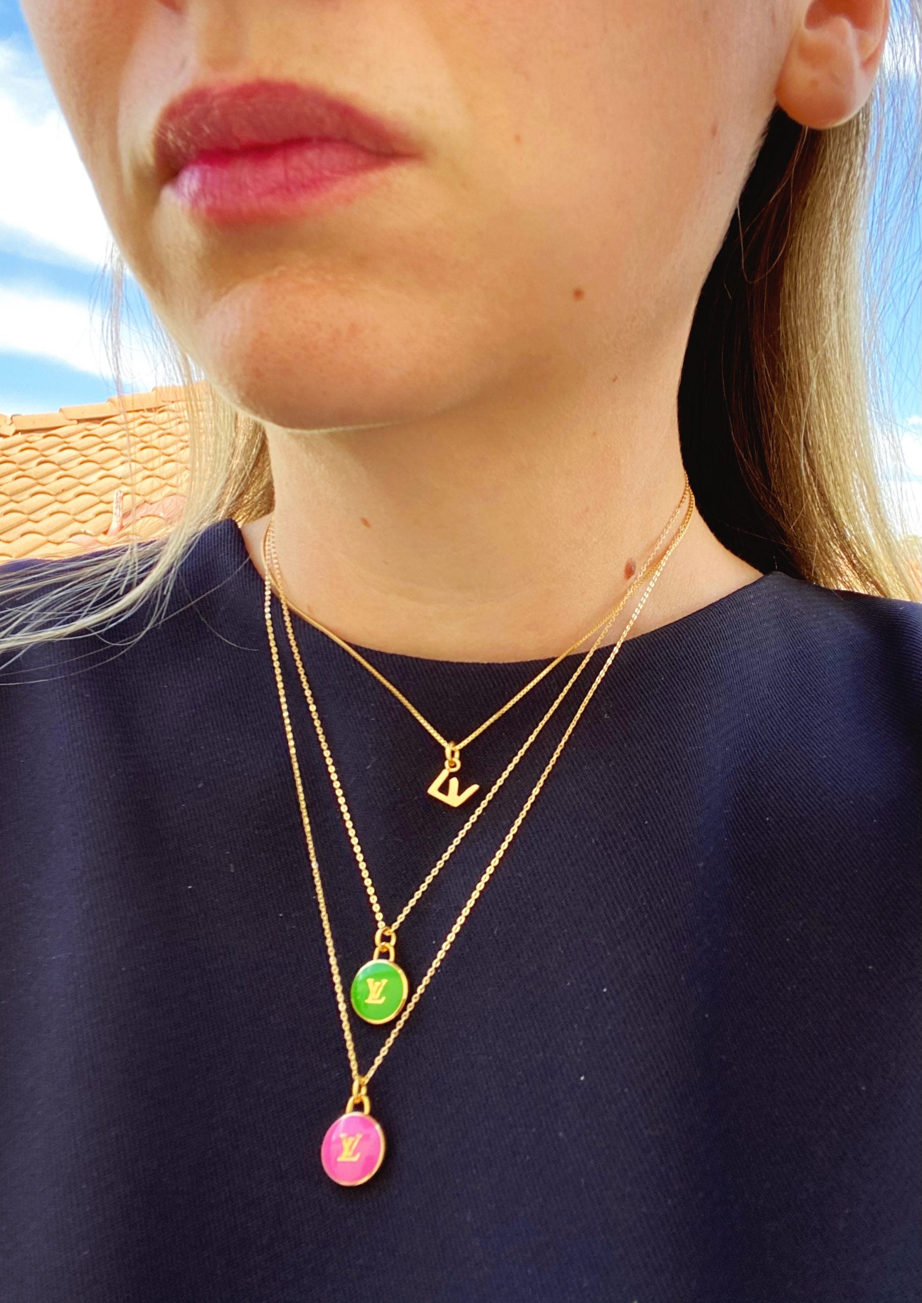 Small Green and Gold Repurposed Louis Vuitton Charm Necklace – Old Soul  Vintage Jewelry