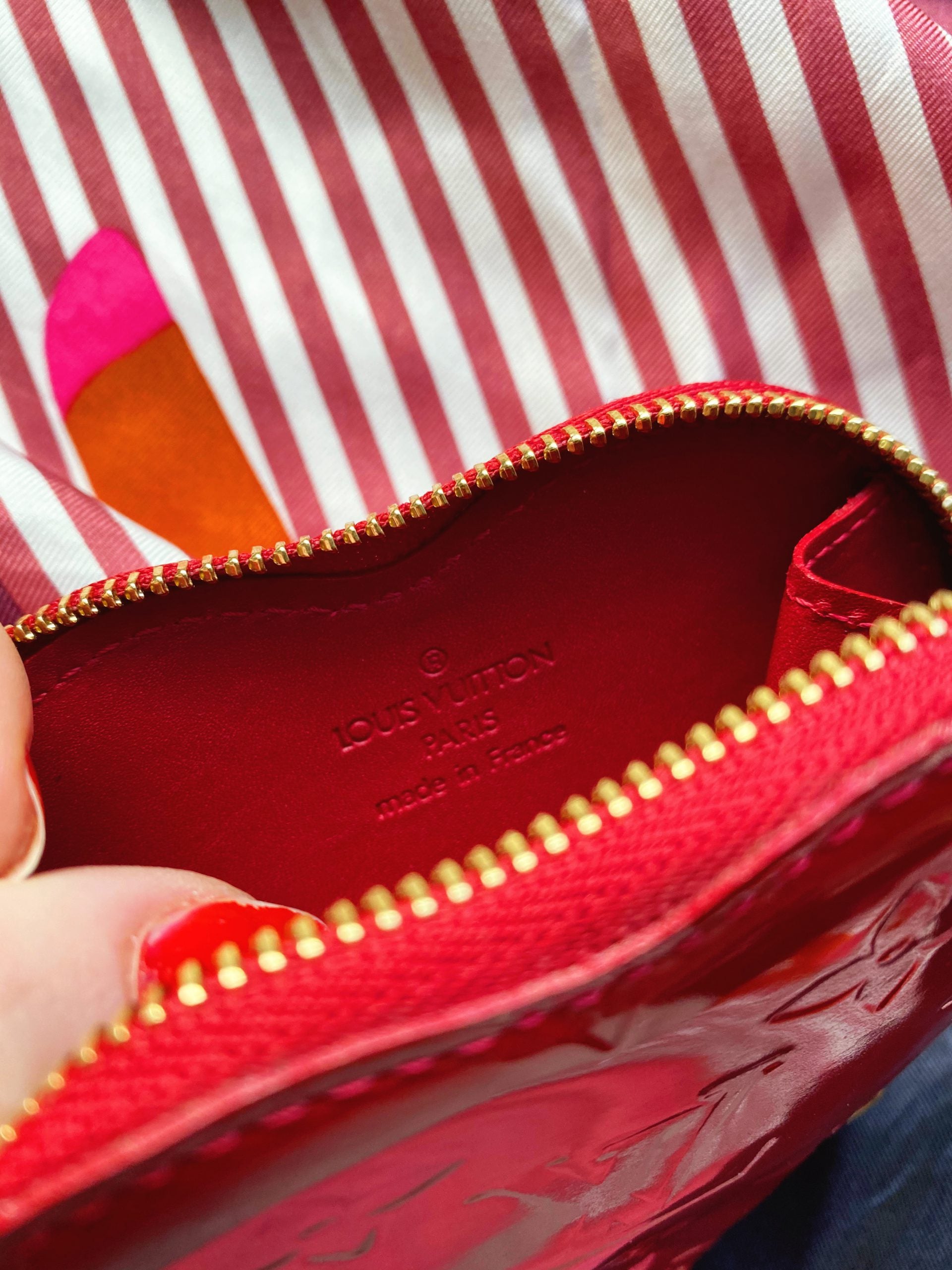 Louis Vuitton, Bags, Authentic Louis Vuitton Heart Coin Purse Crimson Red  Rare