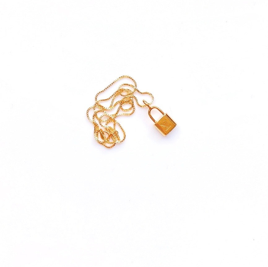 Reworked Mini Louis Vuitton Lock Necklace - Dreamized