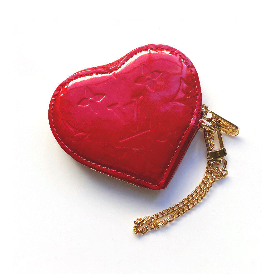 Louis Vuitton Red Pomme D´amour Vernis Heart Coin Purse