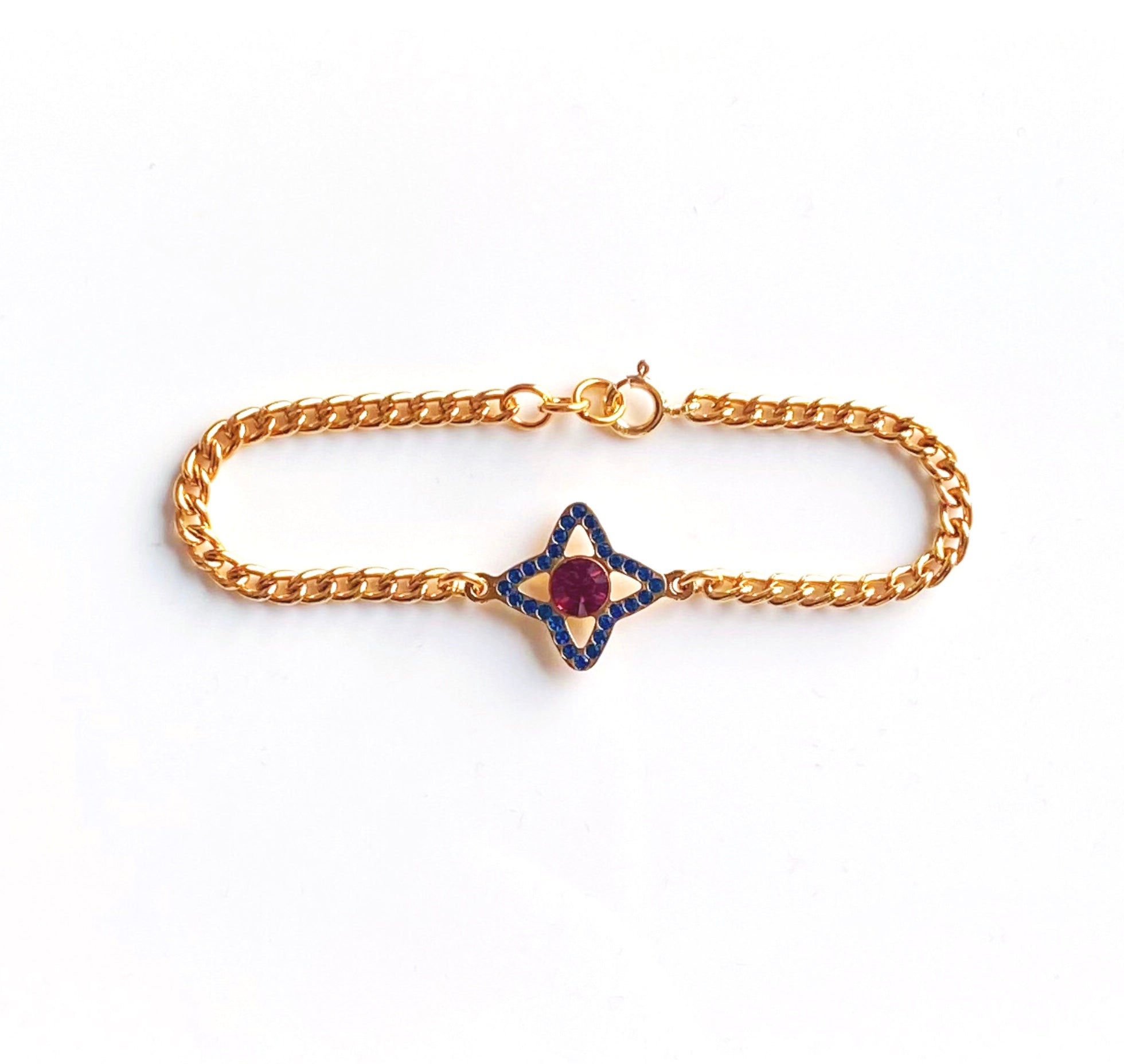 Repurposed Pink & Yellow Louis Vuitton Flower Charm Bracelet