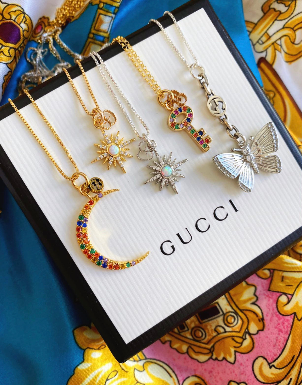 Gold Gucci Charms For Bracelets Small-Medium Gold, Rhinestone And