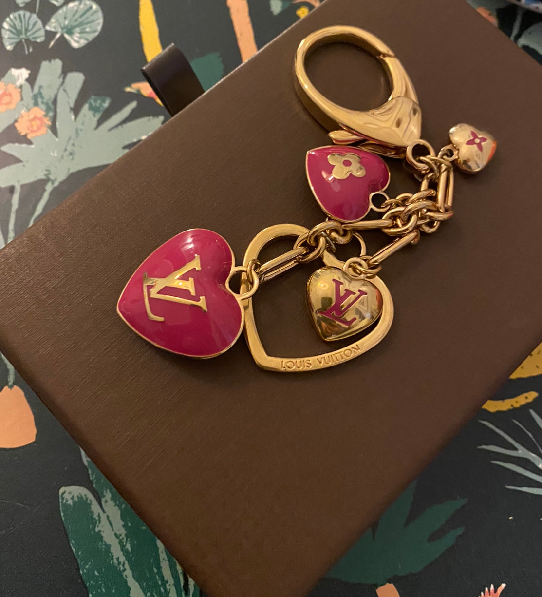 Louis Vuitton Charm Necklace Repurposed Pink Charm