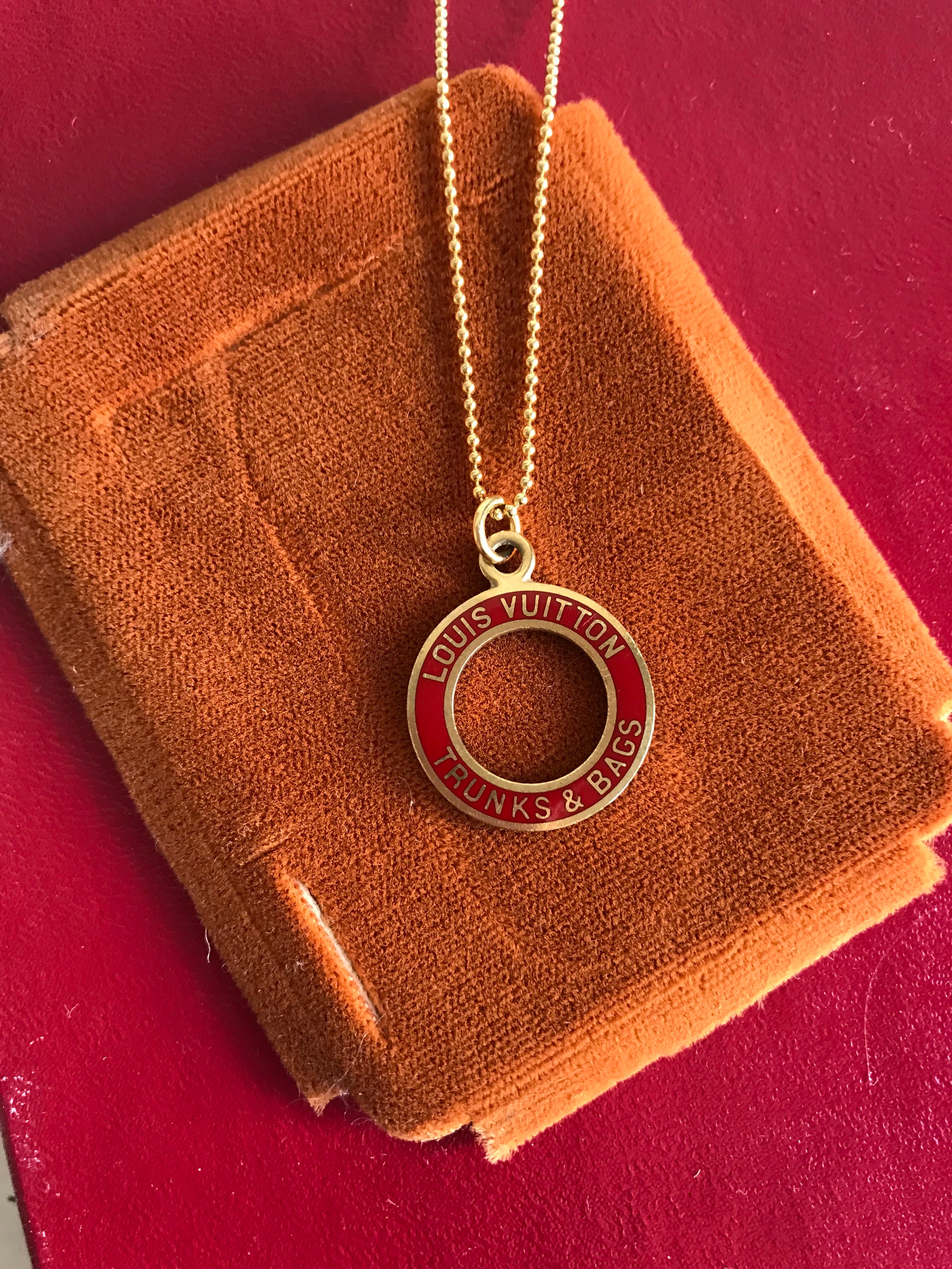Medium Red and Gold Louis Vuitton Circle Charm Necklace – Old Soul