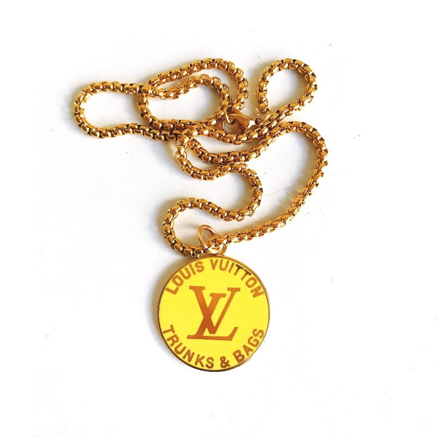 Large Yellow and Gold Designer Louis Vuitton Charm Necklace – Old Soul  Vintage Jewelry