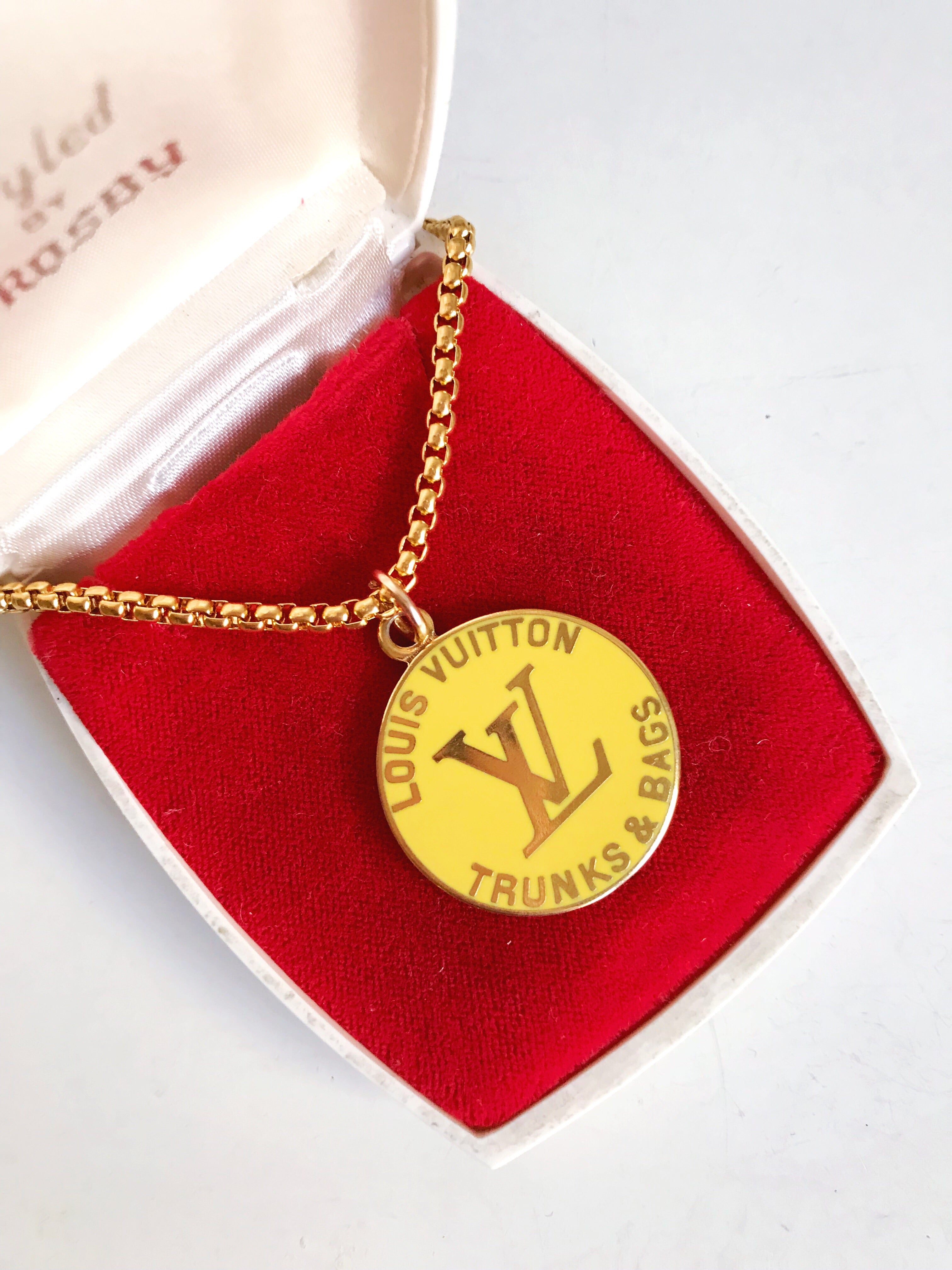 Large Yellow and Gold Designer Louis Vuitton Charm Necklace – Old Soul  Vintage Jewelry