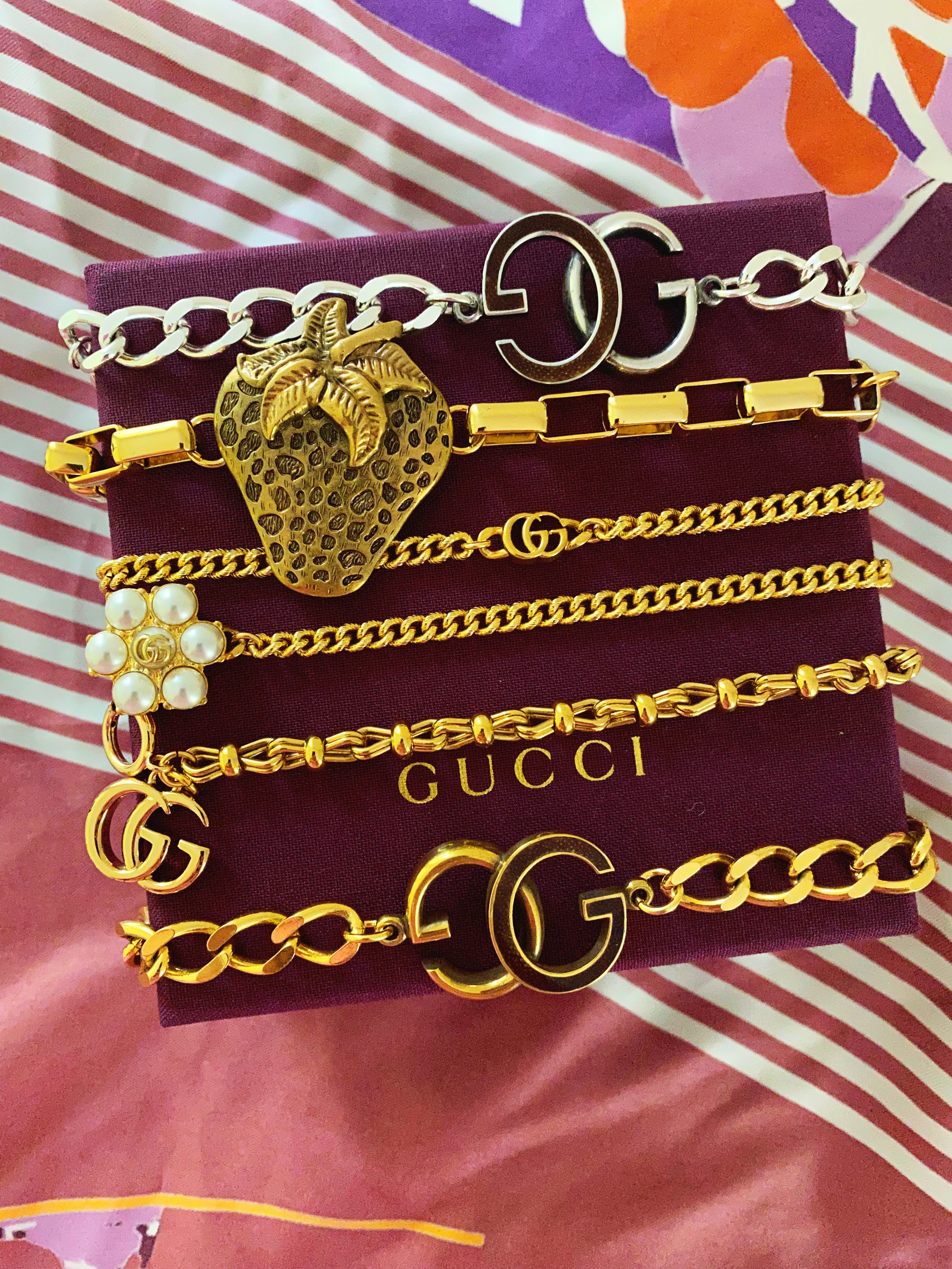 Rare Find* Repurposed Gucci Strawberry Charm Bracelet – DesignerJewelryCo