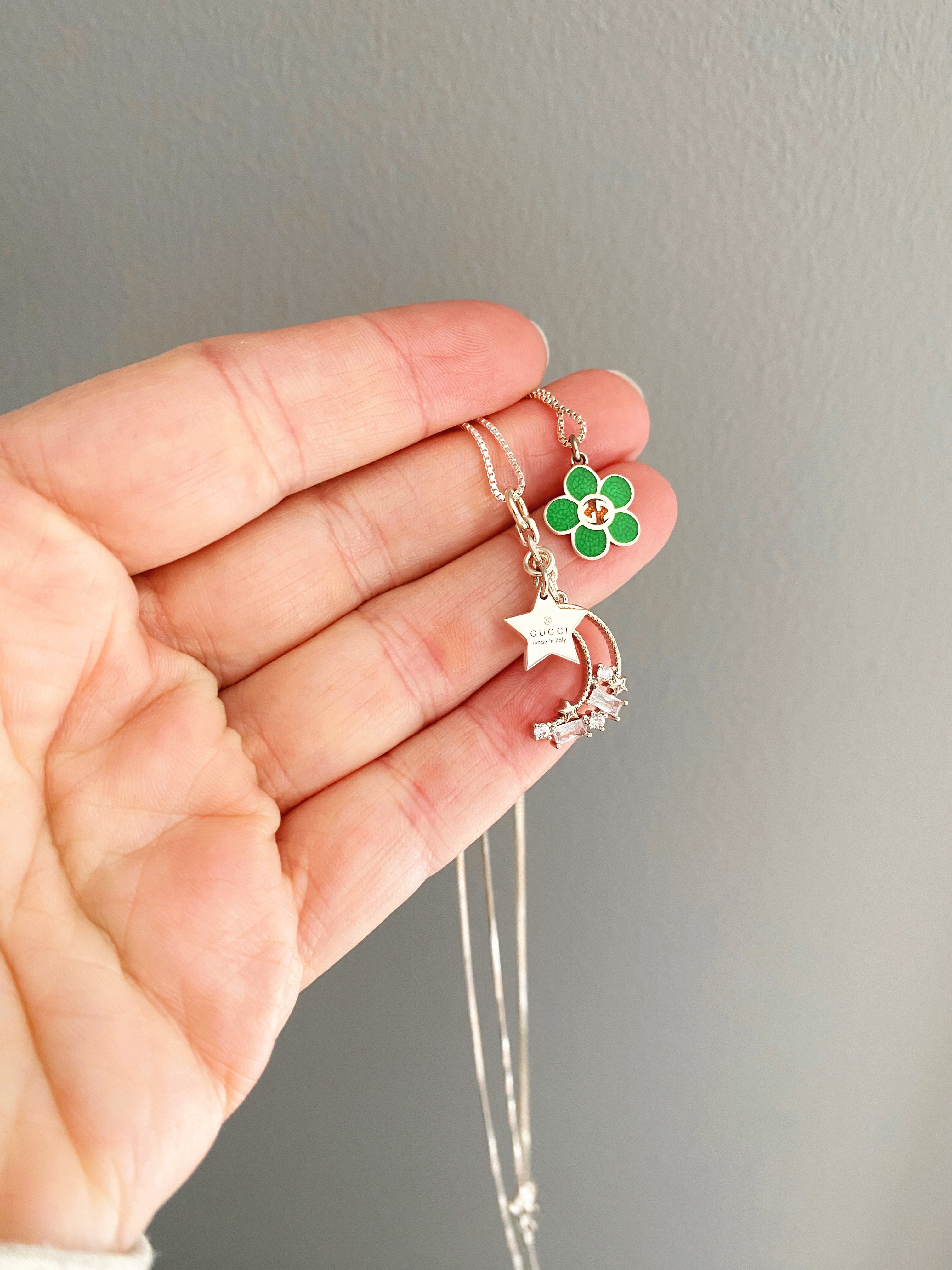 Gucci clover necklace clearance