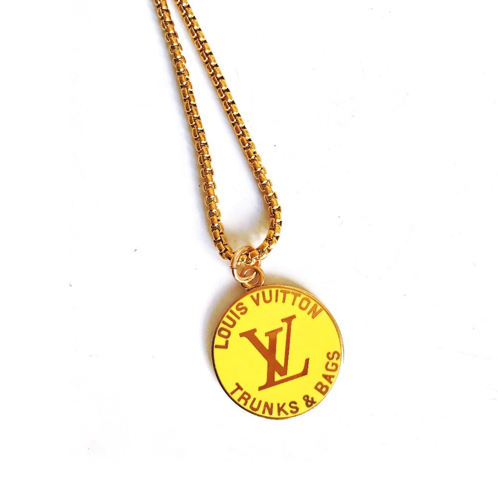 Large Yellow and Gold Designer Louis Vuitton Charm Necklace – Old Soul  Vintage Jewelry