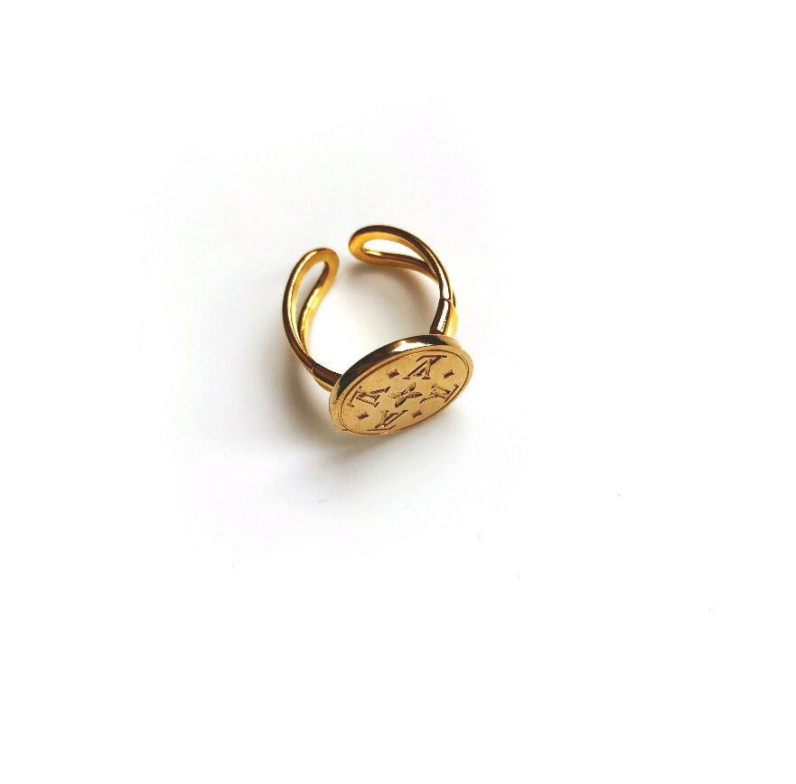 Repurposed Very Rare Louis Vuitton Crystals Gold Button Ring –  DesignerJewelryCo