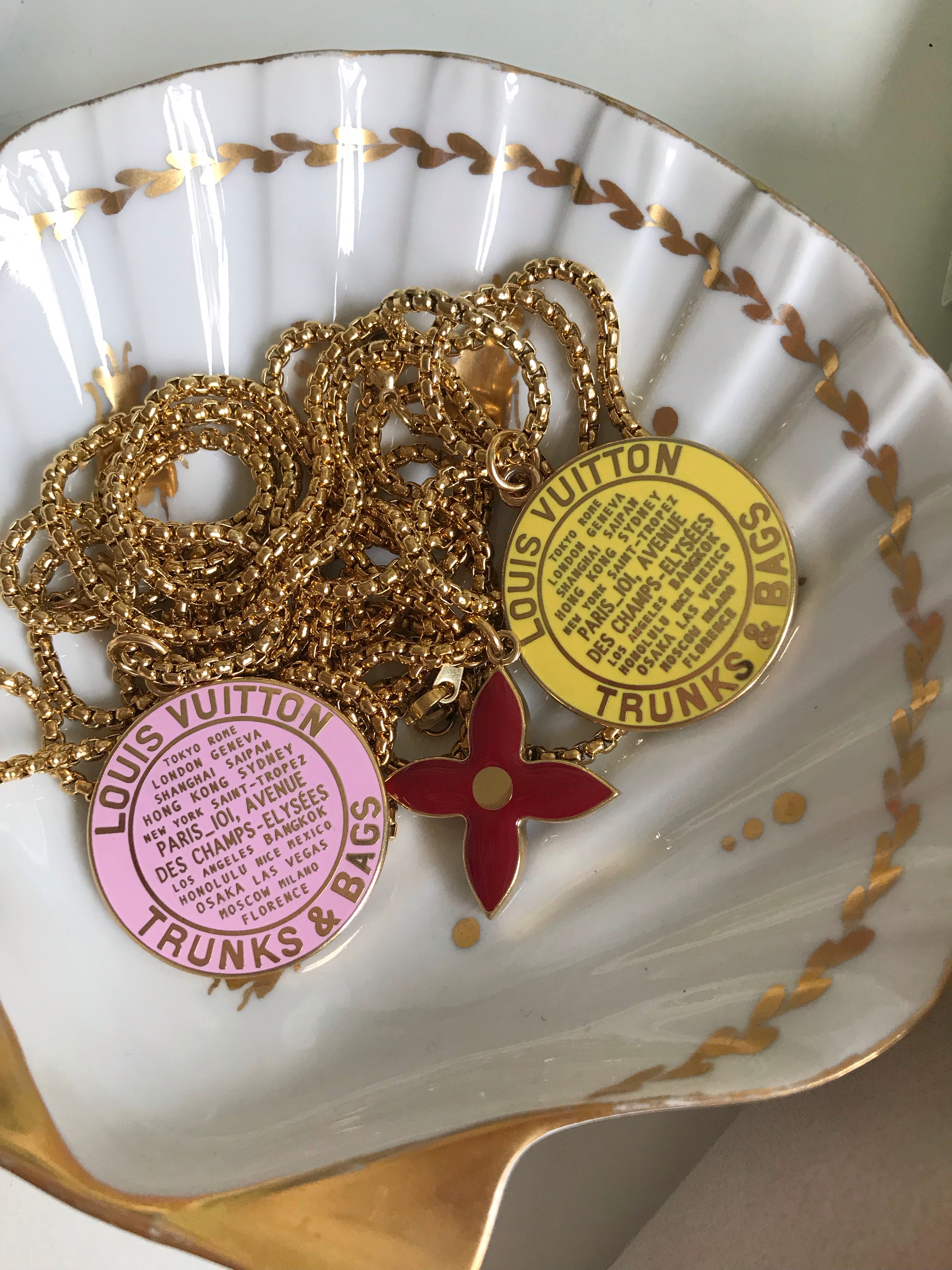 Huge Pink Louis Vuitton Repurposed Charm Necklace – Old Soul