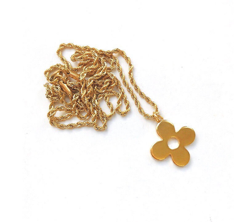 Small Orange and Gold Repurposed Louis Vuitton Flower Charm Necklace – Old  Soul Vintage Jewelry